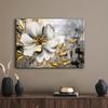 Framed - Modern Retro Gold Flower Canvas Poster - Gold Flower Printing Multiple Scene Display Framed Canvas Poster Decorative Wall Art
