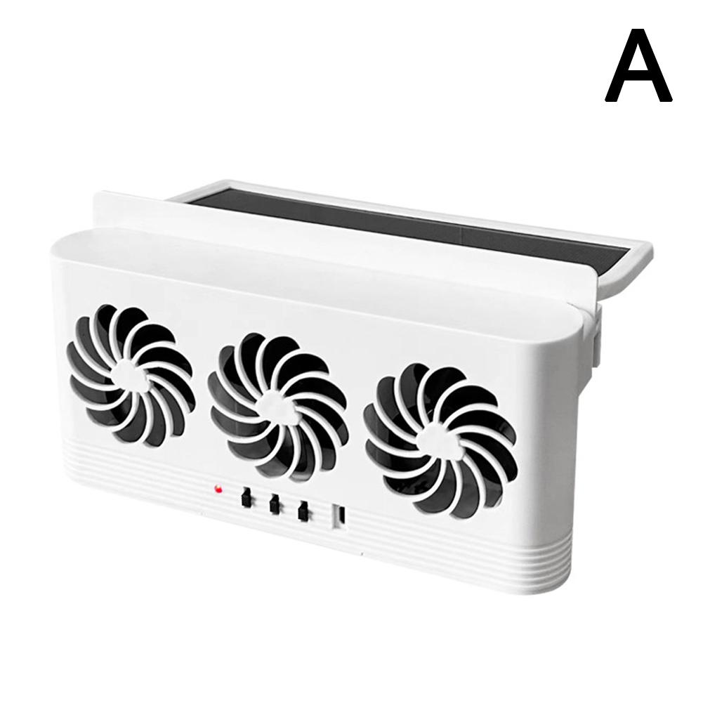 Upgrade Solar Powered Fan Car Cooler Front/Rear USB Charging Window Radiator Exhaust Fan Auto Air Vent Fan Ventilation Radiator