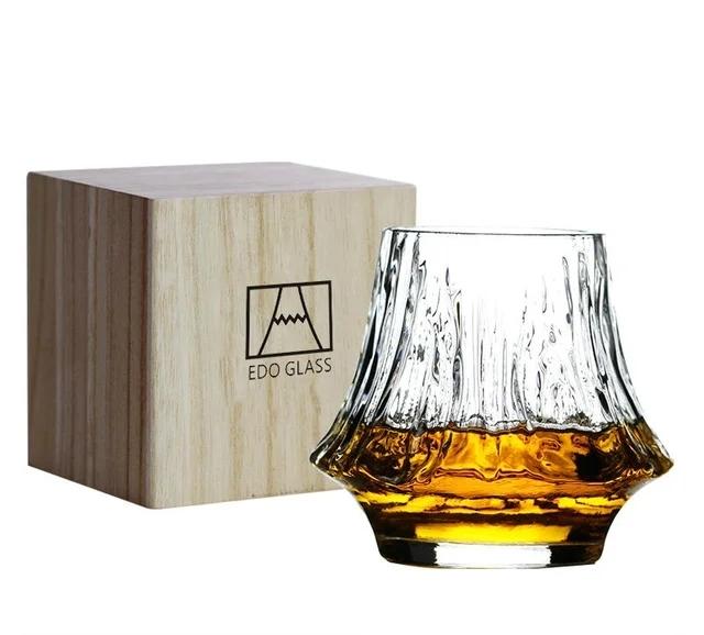 Dropshipping Whiskey Glass With Wooden Box Japanese Gift Wineglass Crystal Wine Glasses Chivas Brandy Snifter Cognac Tasting Cup