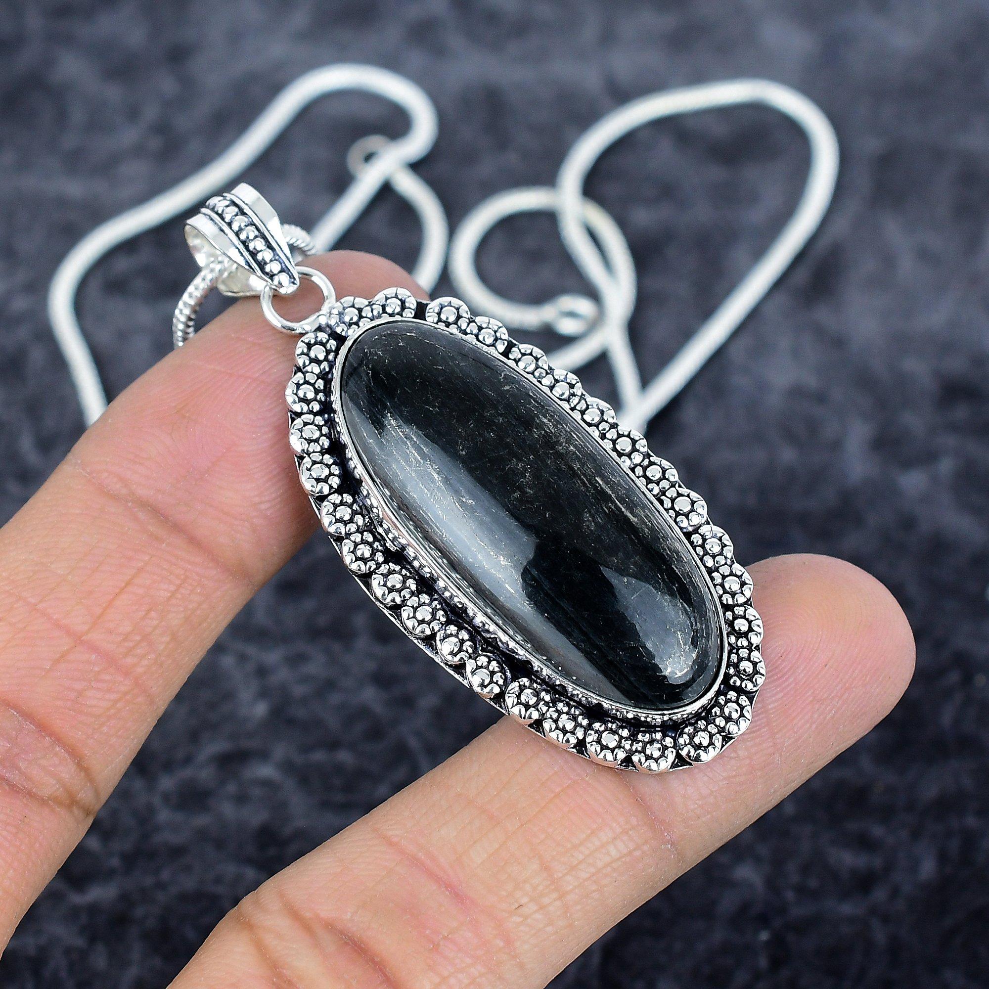 

Silversheen Obsidian Gemstone 925 Sterling Silver Jewelry Pendant 2.40 M-2844