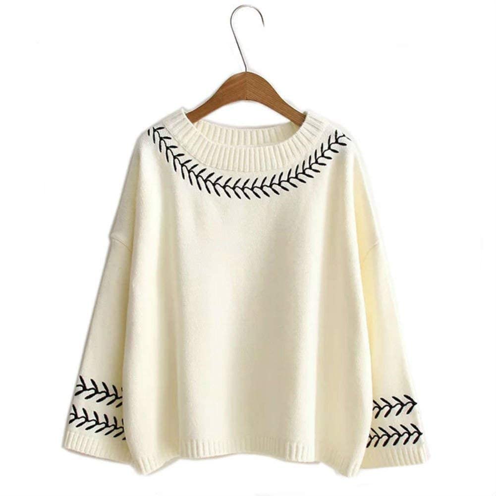

Cute Long Sleeve Forest Girl Loose Sheep Warm Crew Long Length S-Lifeeling Women s Sweater, Style, Fall/Winter, Fit, Print, Soft, Cotton, Neck, белый