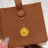 Gold Point Drill Wealth God Mantra Pendant Necklace - Ruyi Gift for Girlfriend