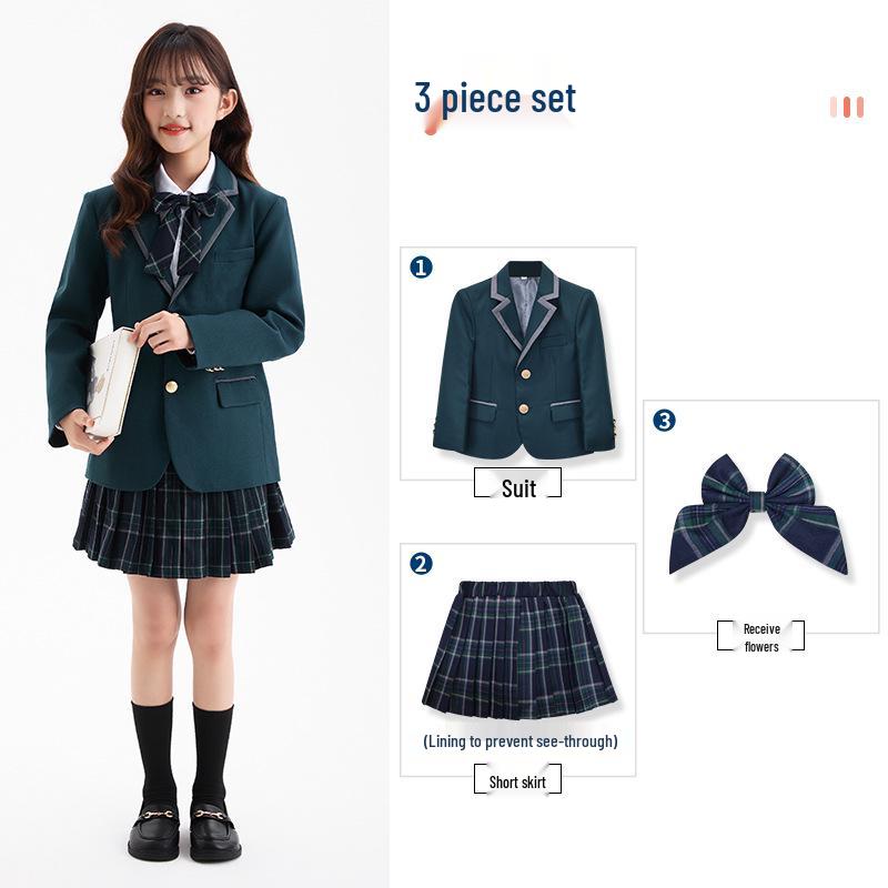 British Style School Uniform Set for Boys & Girls - Autumn/Winter Kindergarten & Performance Suit