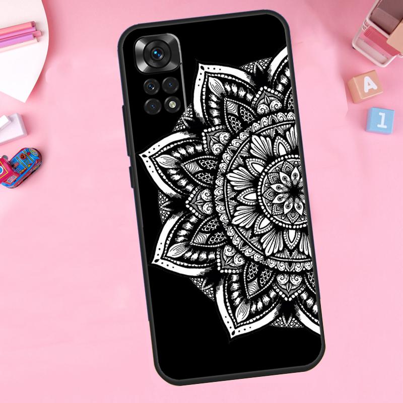 Elegant Mandala Floral Design Phone Case For Xiaomi Redmi Note 11 10 9 8 12 Pro Turbo 9S 10S 11S 12S 9A 9C 10C 12C Cover