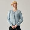 Zhaojun Women's 100% Cashmere Round Neck Cardigan