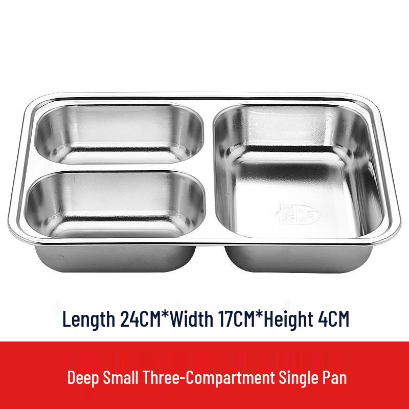 

RuHan 3-Compartment Stainless Steel Lunch Tray Set