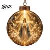 Transparent Christmas Sphere Light Flat 3D with Ball Ornament Gifts Lighted Warm LED Winter Decorative