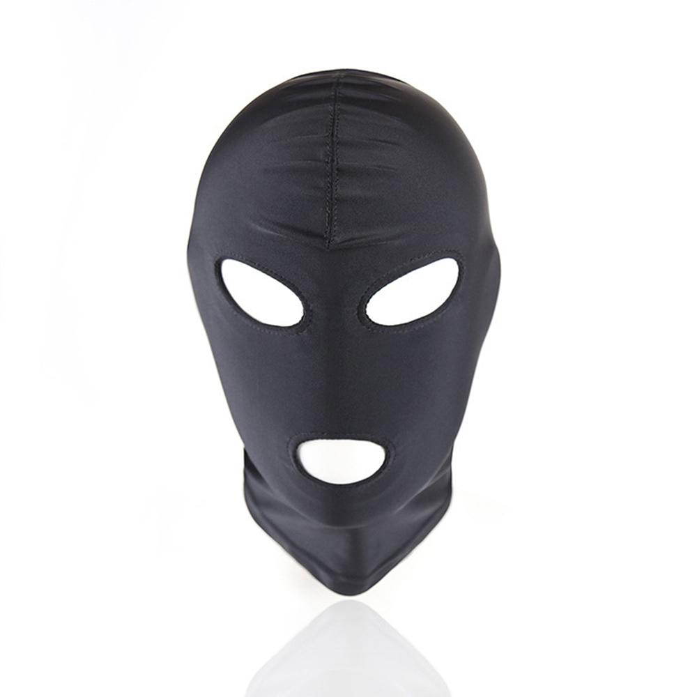 Slave Bdsm Bondage Head Mask PU Leather Hood SM Role Playing Game Erotic Party Mask Fetish Open Mouth and Eye Gimp Adult Sex Toy