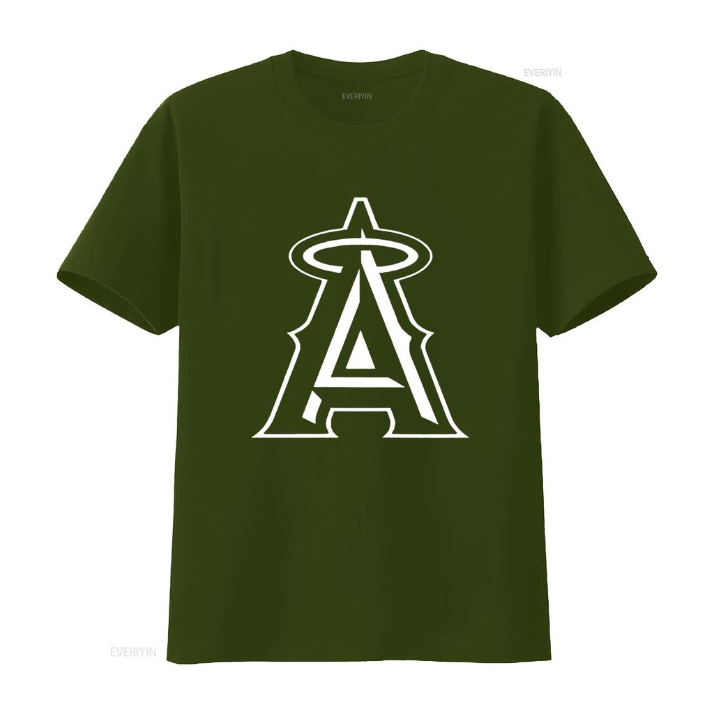 Angels Black Fan Baseball California Anaheim Champs All Cotton T Shirt For  Vintage Washed Comfortable Breathable Versatile