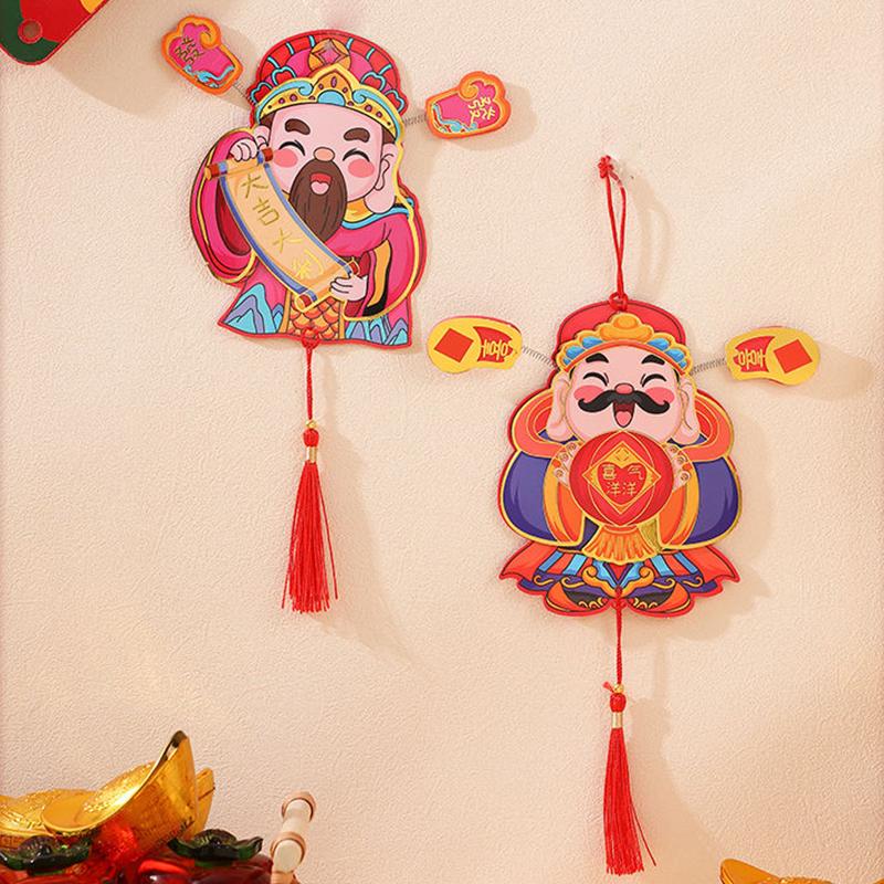 Chinese Latest Year Refrigerator Magnetic Sticker God Of Wealth Fridge Magnet Pendants  Horse Year Spring Festival Decoration