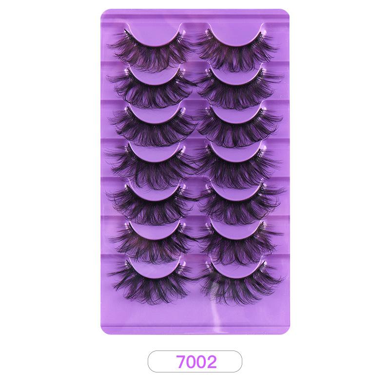 High Imitation Mink Hair False Eyelashes Dense Curl Simulation 7 Pairs Of Eyelashes