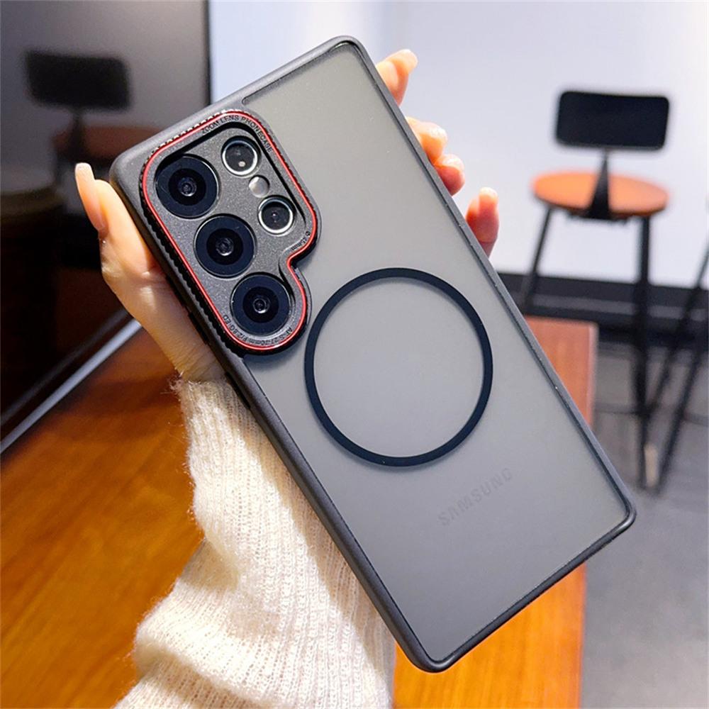 Für Samsung Galaxy S25 Ultra Hülle Kompatibel mit MagSafe TPU+PC Matte Handy-Rückseite