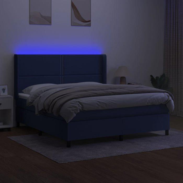 VidaXL Slatted Bed Base with LED Mattress, Upholstered Bed, Double Bed, Adult Bedroom Interior Bed, 3138259