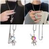 Fashionable Titanium Steel Dancing Rabbit Pendant Necklace 60cm And 70cm Optional Design Couple Sweater Chain