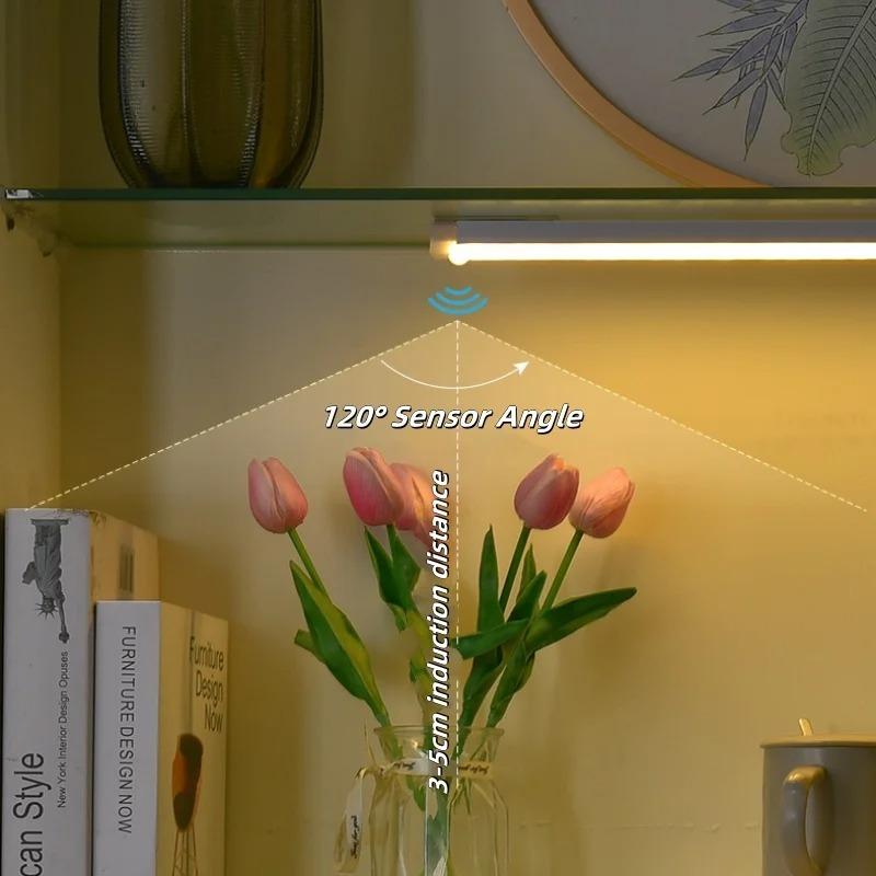LED Motion Sensor Light Wireless LED Night Light Type C Rechargeable Light Cabinet Wardrobe Lamp Staircase Backlight For Kitchen