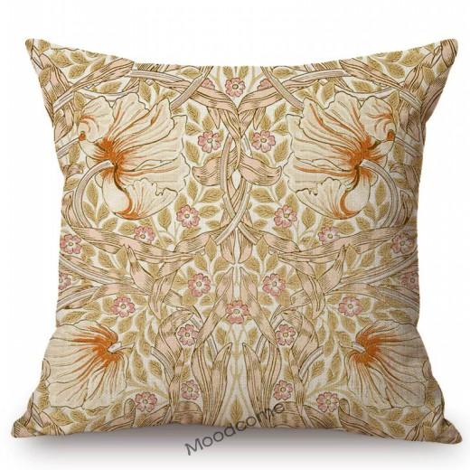 Klassisk Morris Blomster Blomstermønster Pimpernel Rød Gul Rosa Blå Hjem Dekorativ Kunst Sofa Putetrekk Lin Putetrekk