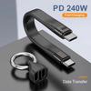 240W 40Gbps Type C Cable with Keychain PD3.1 5A 8K@60Hz USB-C To USB Adapter High-Speed Data Sync And Fast Charging Cable