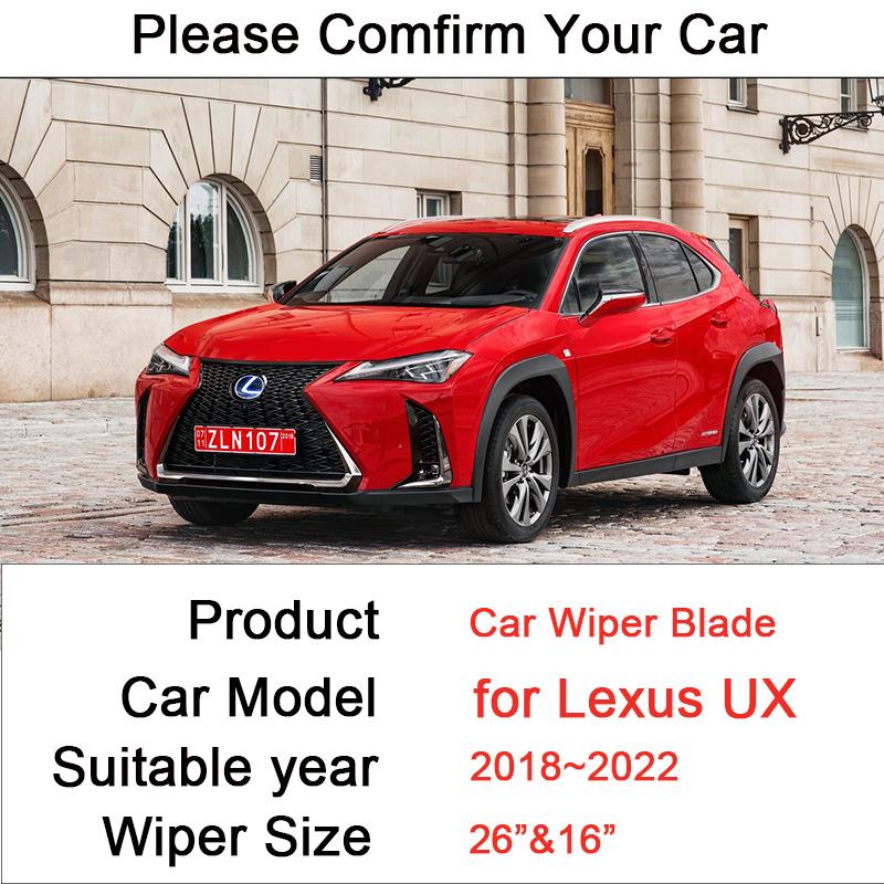 Car Front Windshield Wiper Blades for Lexus UX 2018     Model Frameless Durable Rubber Snow Scraping Accessories