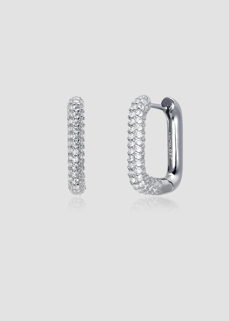 Anon Pave One Touch Link Earrings