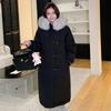 Big fur collar new loose cotton-padded coat for women's long over-knee thickened large-size down cotton-padded coat