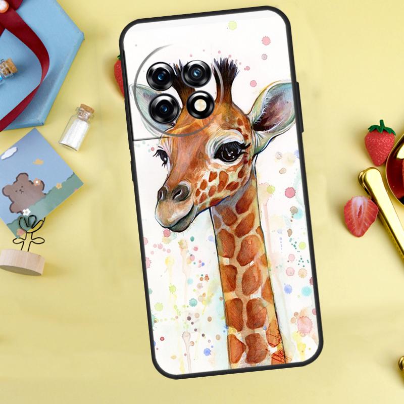 Cute Cartoon Giraffe Case For OnePlus 15 13 12 11 9 10 Pro 13T 13R 12R 10T 8T Nord 5 CE 3 4 2 Lite N20 N30 Cover