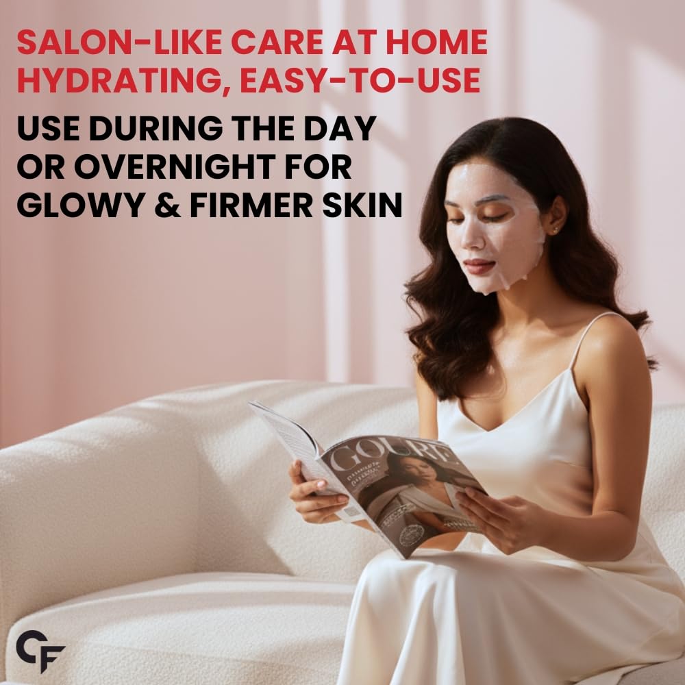 Carbamide Forte Bio Collagen Overnight Hydrogel Face Mask Sheets For Deep Hydration All Skin Types 35 g Pack Of 2