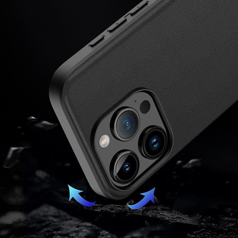 PU Leather+TPU Back Case for iPhone 15 Pro Max,Shockproof Phone Cover