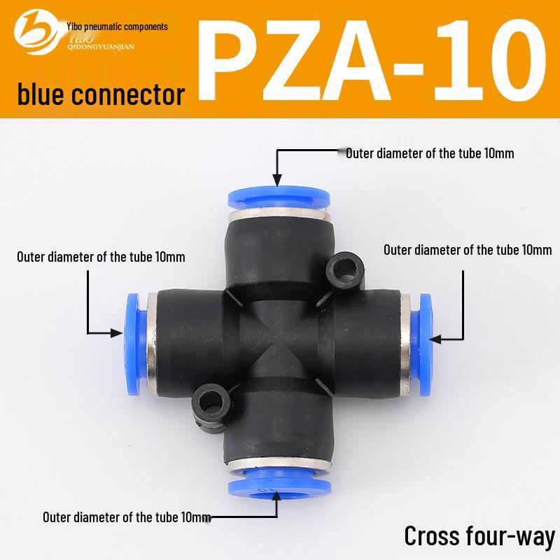 Wirtschaftlicher blauer pneumatischer Schnellkuppler: Gerade, T-Stück, Vierweg, Fünfweg, Reduzierstück für PU/PE/PY/PZA/PK/PV