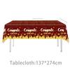 2026 Red & Gold Graduation Party Supplies: Paper Plates, Flags, Napkins & Swirls