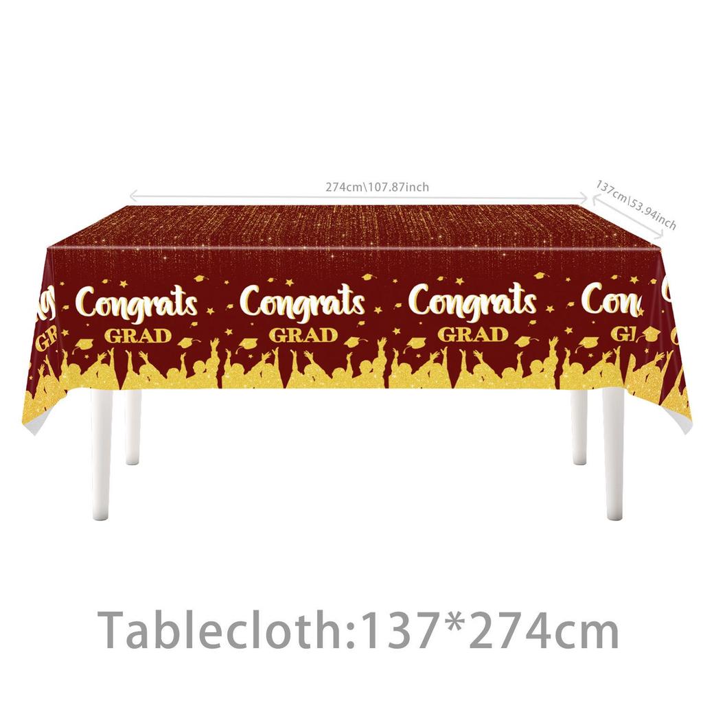 2026 Red & Gold Graduation Party Supplies: Paper Plates, Flags, Napkins & Swirls