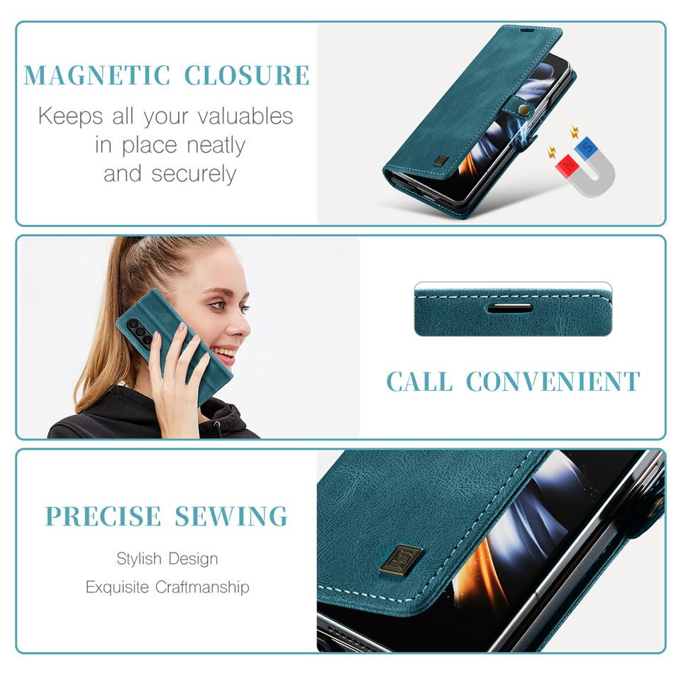 For Samsung Galaxy Z Fold 4 Case Wallet Magnetic Card Flip Cover For Galaxy Z Fold4 Case Luxury Leather Phone Cover Stand