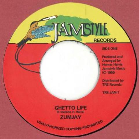 7inch Record ZUMJAY - Ghetto Life / Version TRSJAM1 Jam Style EU 1999 Europe Reggae, Ska & Dub