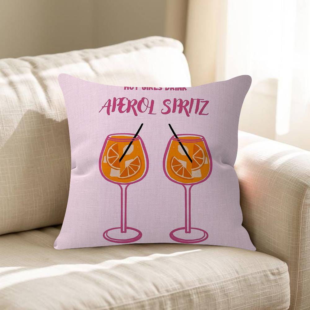 Aperol Spritz Art Pillow Cover Sofa Cushion Cover Home Room Decoration Children Gift