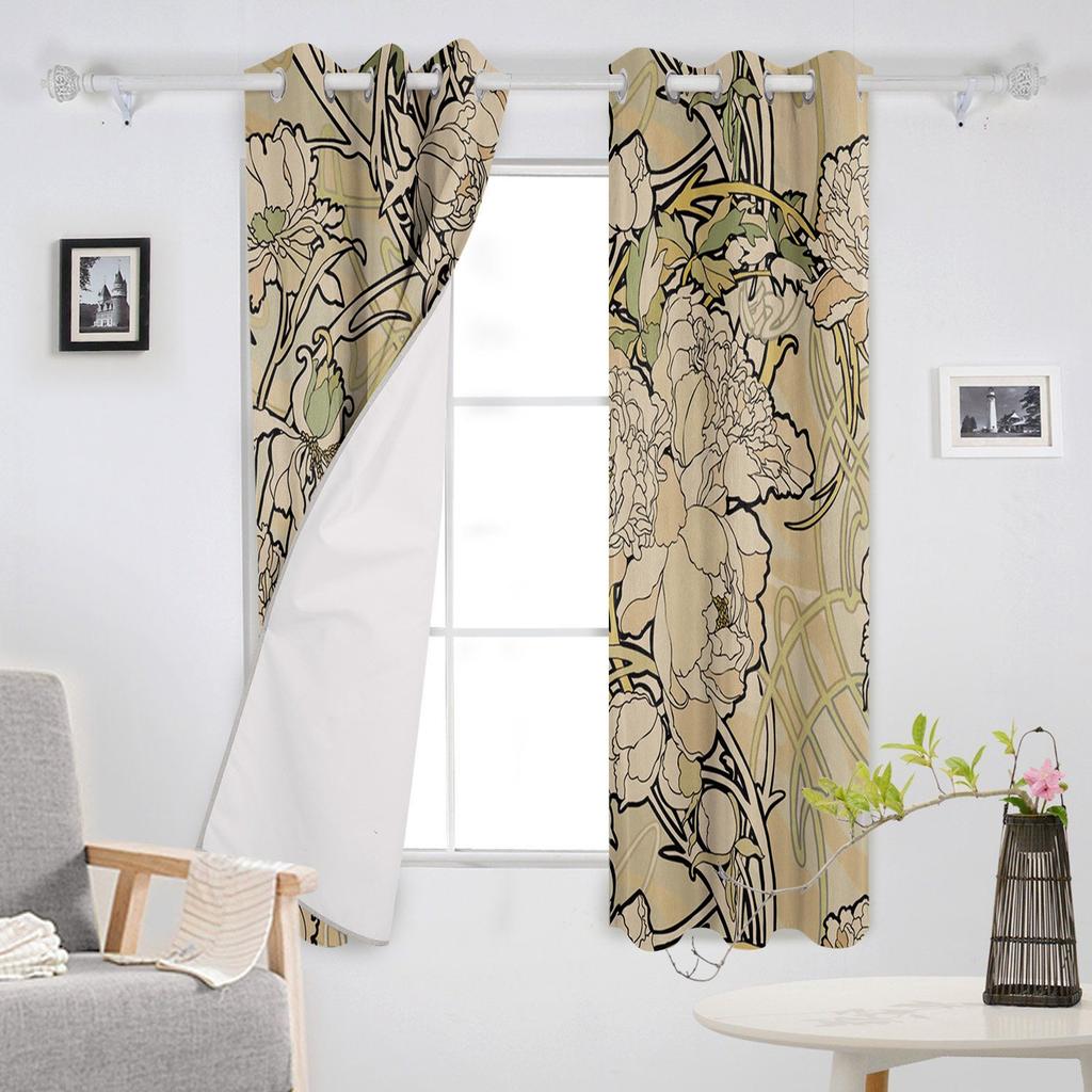 Vintage European Flower Blackout Curtains For Living Room Window Curtains For Bedroom Kitchen Curtains Drapes Blinds