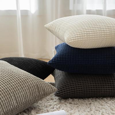 Nordischer Ins-Stil Maiskorn-Sofa Plüschkissenbezug Einfarbige Material-Haus-Nachttisch-Rückenlehnenkissen Ohne Kissenkern