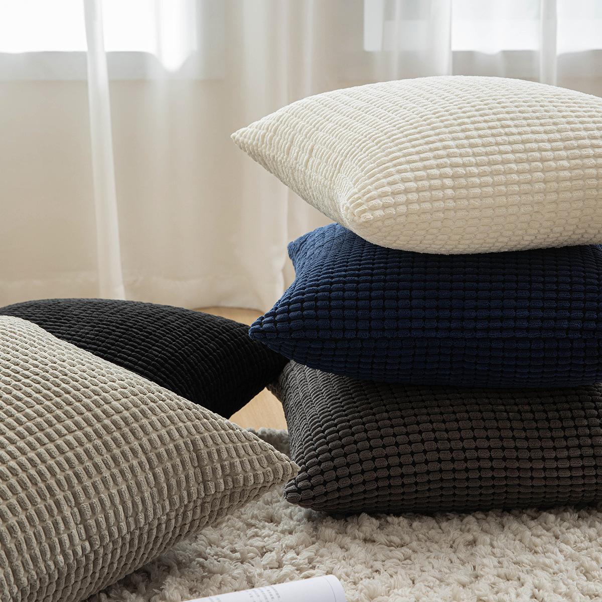 

Nordic Ins Style Corn Kernel Sofa Plush Pillowcase Solid Color Fabric Home Bedside Backrest Cushion Without Pillow Core 30 * 50Cm without core
