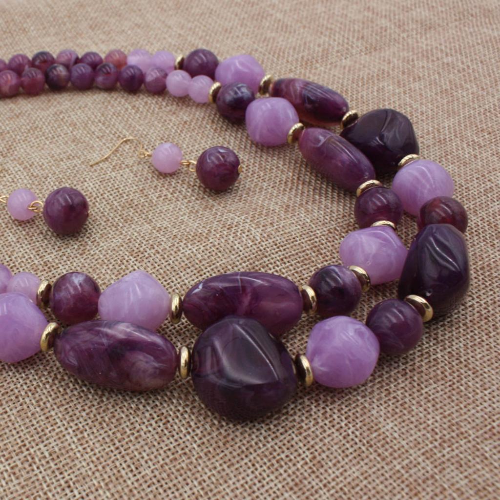 Noble Beaded Necklace Fashion Wear-resistant Ideal Gift Female Dangle Earrings Set