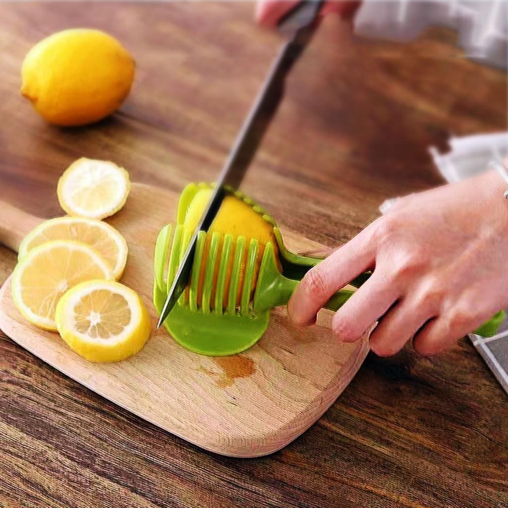 Plastic Tomato Slicer Cutter Stand Multipurpose Round Fruit Tongs Onion Holder Suitable for Lime Juice Lemon Tea