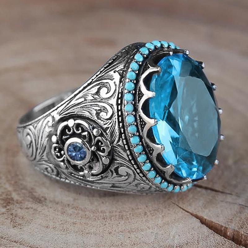 

CAOSHI Vintage Design Finger Rings for Women Shiny Blue/Green Cubic Zirconia Metallic Accessories Fashion Gorgeous Party Zircon 6