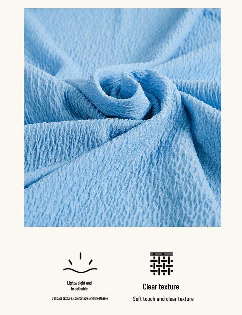 Wrinkled Wave Pattern Stretch Fabric - Tripe Knitted, 280g, Small Mountain Peak Design