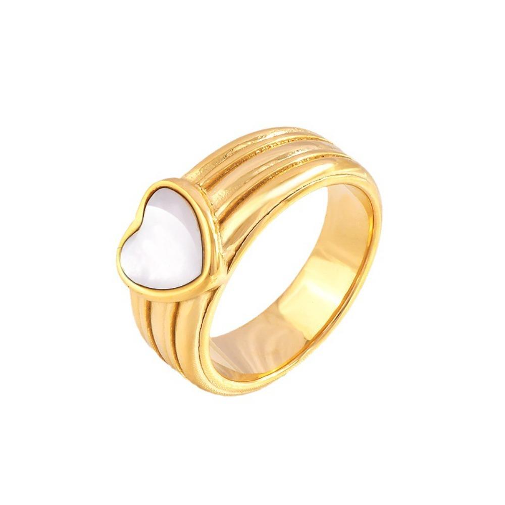 

Jewelry Heart Ring Elegant Shell Ring Trendy Finger Ring Hipster 7 золотий