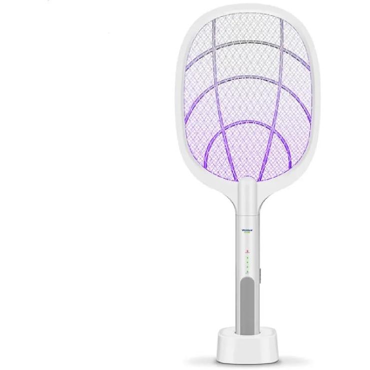 

Электрическая ракетка-мухобойка LKL Smart Homes, Mosiller 3000V 2 в 1, устройство для защиты от насекомых с 3-слойной защитной сеткой, безопасной для прикосновения, и перезаряжаемой базой USB, для