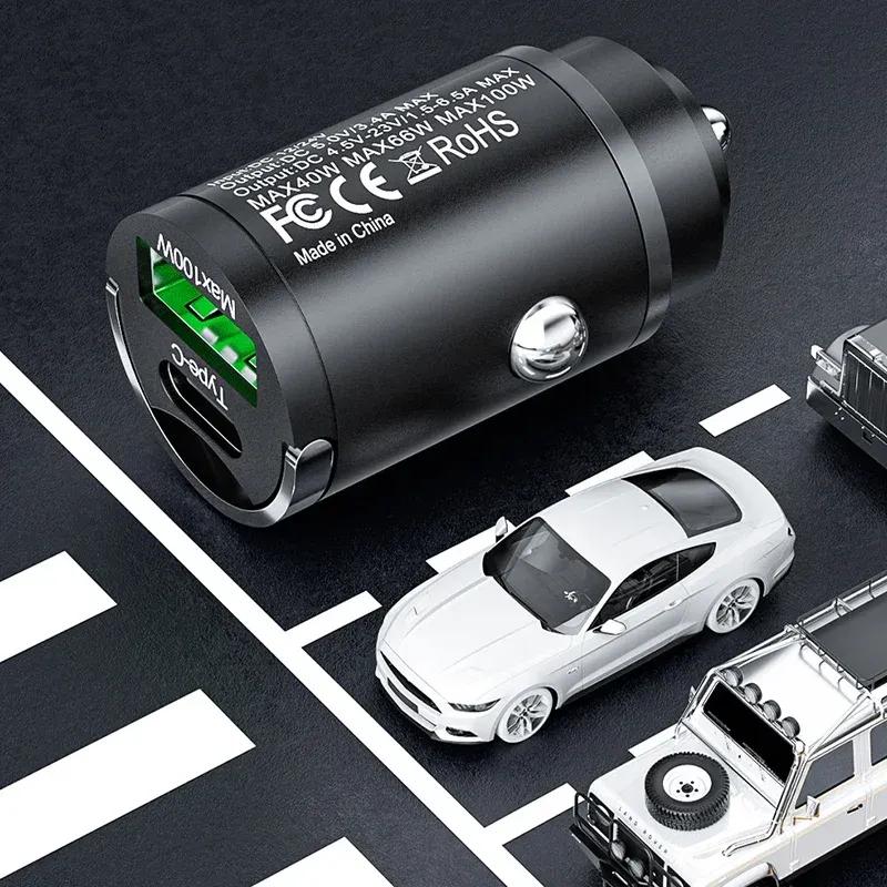 New 100W Car Charger Lighter PD Fast Charging For IPhone QC3.0 Mini USB Type C Mini Car Phone Charger For Samsung Huawei 2025