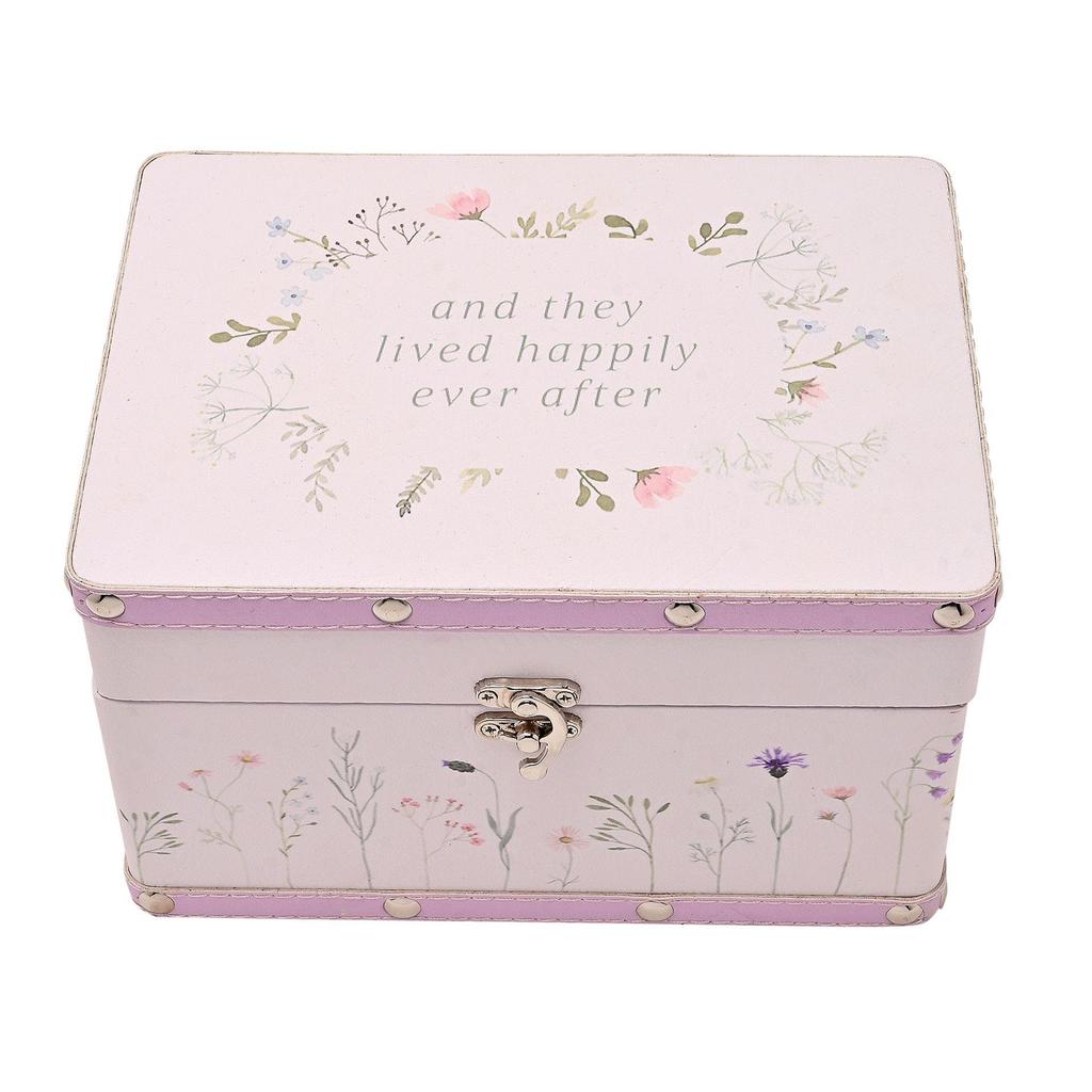 Love Story Wildflower Set of 2 Wedding Keepsake Luggage Boxes