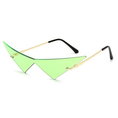 Occhiali da Sole da Donna Monopezzo Triangolari Oversize Vintage Senza Montatura Lenti Oceaniche Trasparenti Occhiali Moda Uomo Occhiali da Sole Cat Eye