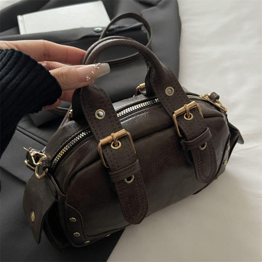 Pu Leather Vintage Underarm Bag Spicy Girl Locomotive Pack Punk Armpit Bag  Girls
