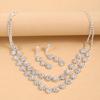 Fashion Shining Jewelry Set Inlay Rhinestone Clavicle Chain Elegant Bracelet  Wedding Engagement