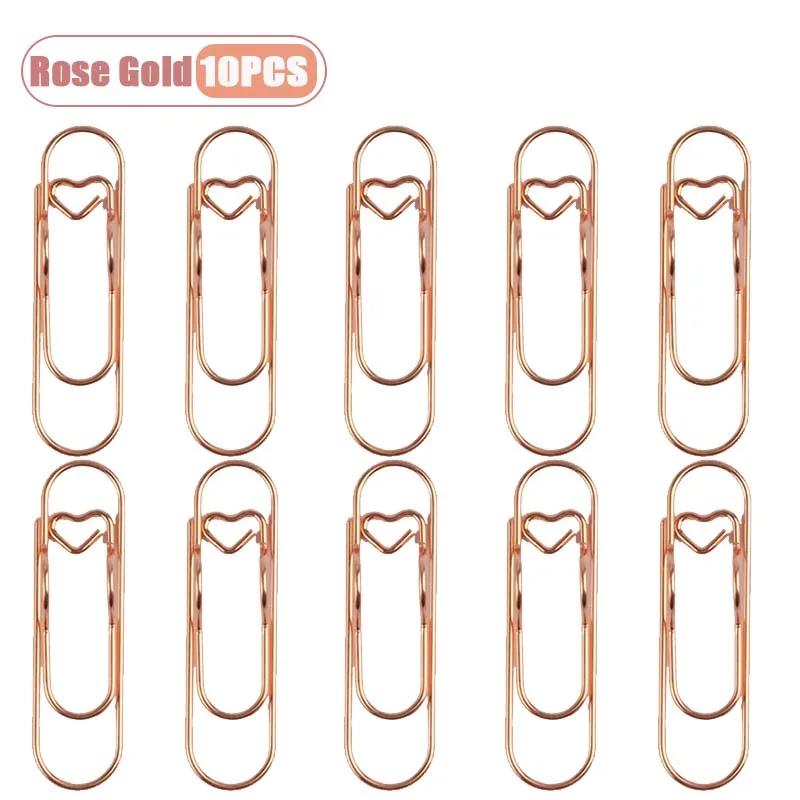 

10-100PCS Heart Shaped Notebook Clips Creative Bookmark Page Holders Metal Pen Clips for Journal Planner Office Supplies
