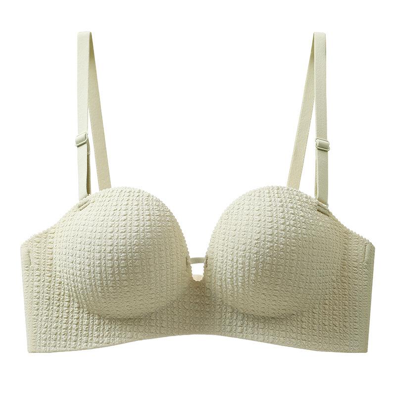 Nahtloser Push-Up-BH für Damen: Verbesserter Halt, Ohne Bügel, Auslaufschutz, Feste Schale, Seitenhalt, Einteiler-Design.