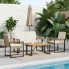 Garden Furniture Set 4 Pcs Beige and Cream White Poly Rattan